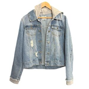 Ci Sono denim collection Jean jacket w/ grey hood